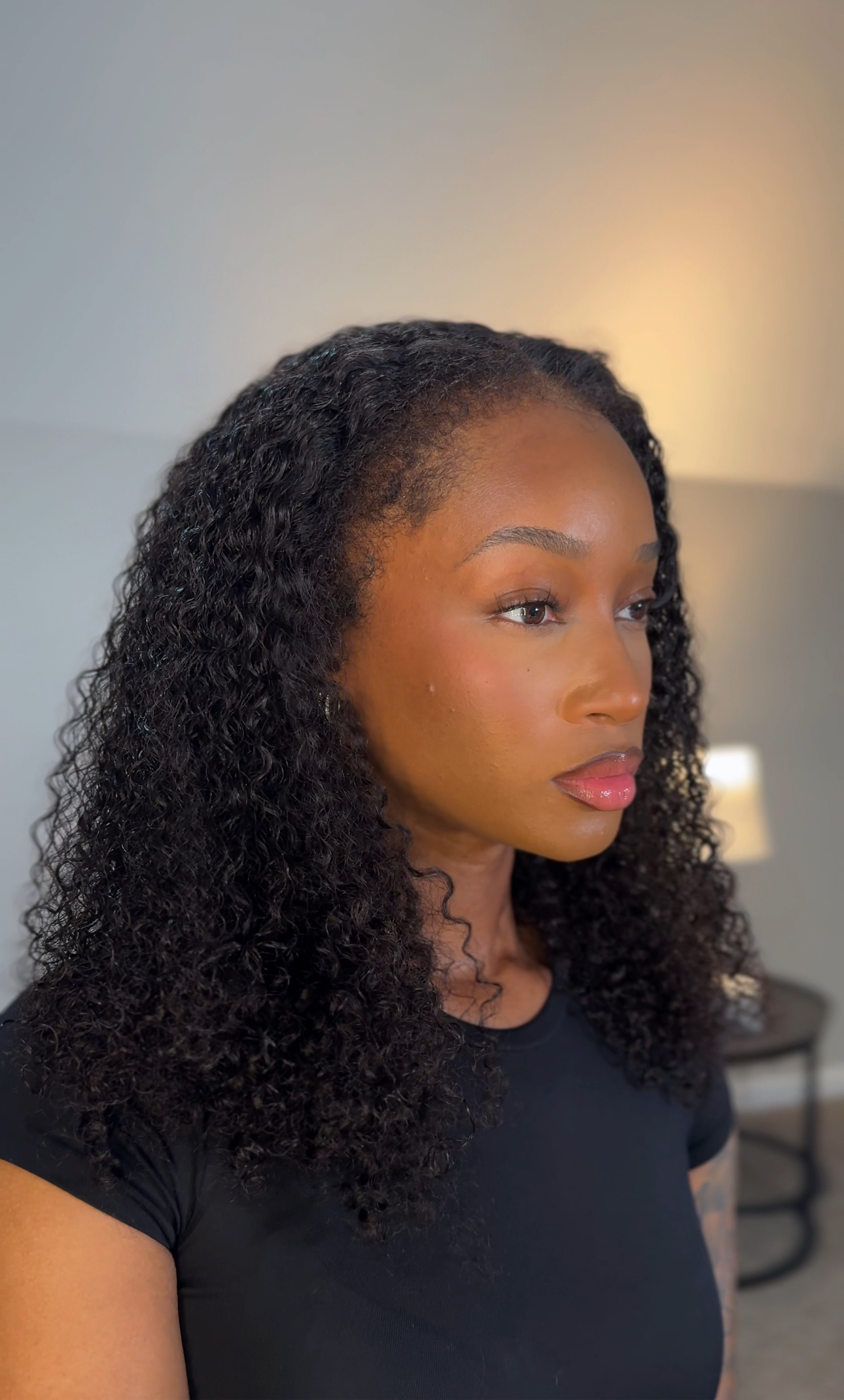 20”Curly Pull & Go 360 Invisible Adjustable Strap Glueless HD Lace Wig Lagos hairline