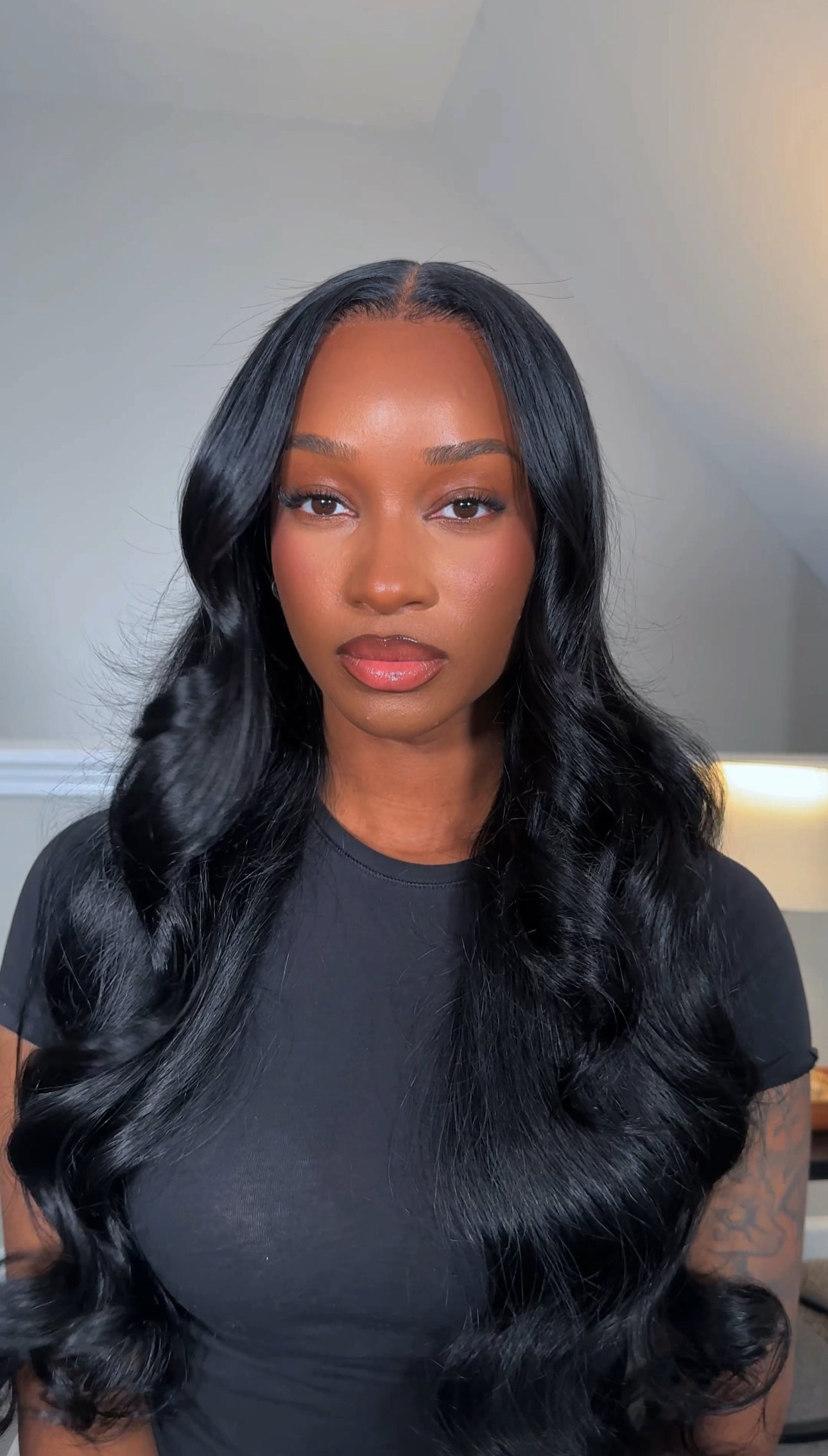 13x6 jet black 28” Bodywave wig